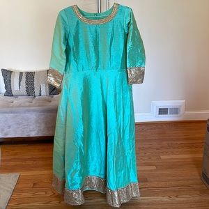 Mint Green Salwar Anarkali with Sequence Work | India, Bangladesh, Pakistan